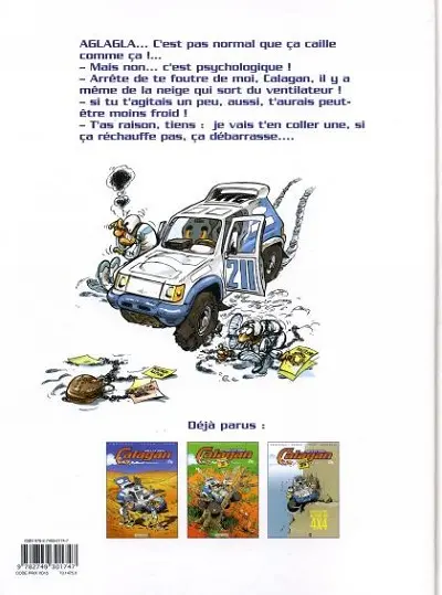 Verso de l'album Rallye Raid Calagan Tome 3