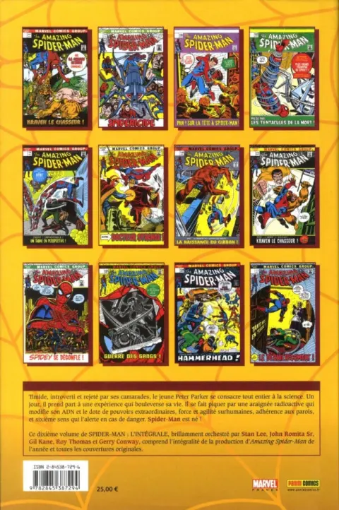 Verso de l'album Spider-Man - L'Intégrale Tome 10 1972