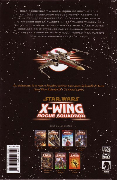 Verso de l'album Star Wars - X-Wing Rogue Squadron Tome 7 Requiem pour un pilote
