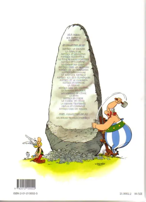 Verso de l'album Astérix Tome 2 La serpe d'or
