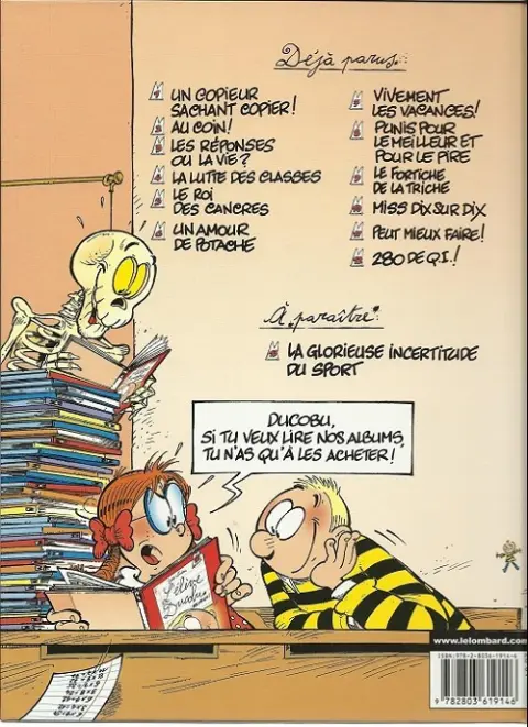 Verso de l'album L'Élève Ducobu Tome 1 Un copieur sachant copier !