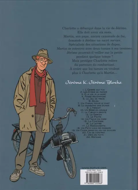 Verso de l'album Jérôme K. Jérôme Bloche Tome 10 Un bébé en cavale