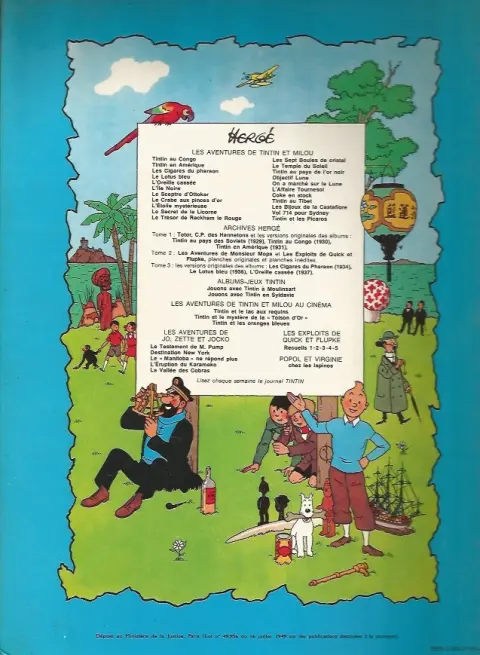 Verso de l'album Les Aventures de Jo, Zette et Jocko Tome 1 Le testament de M. Pump