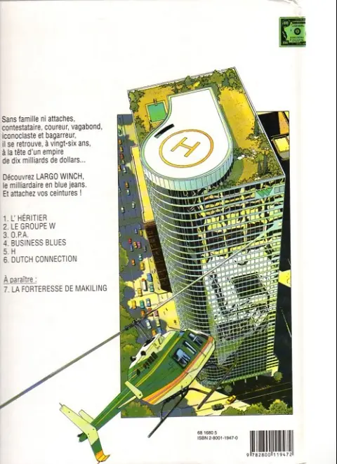 Verso de l'album Largo Winch Tome 3 O.P.A.
