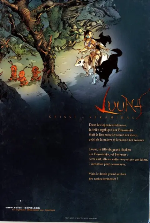 Verso de l'album Luuna Tome 1 La Nuit des Totems