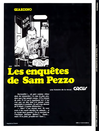 Verso de l'album Les enquêtes de Sam Pezzo Tome 2