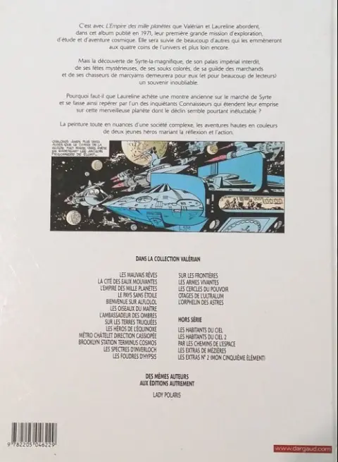 Verso de l'album Valérian Tome 2 L'empire des mille planètes