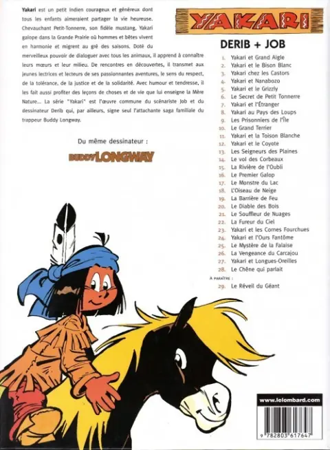 Verso de l'album Yakari Tome 10 Le grand terrier