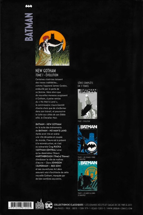 Verso de l'album Batman : New Gotham Tome 1 Évolution