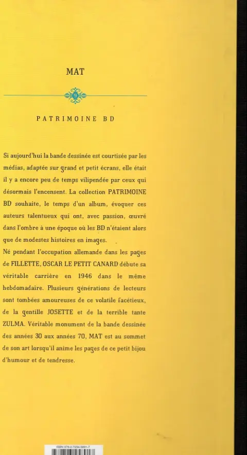 Verso de l'album Oscar le petit canard
