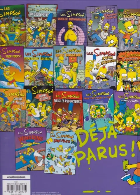 Verso de l'album Les Simpson Tome 18 Coolitude !