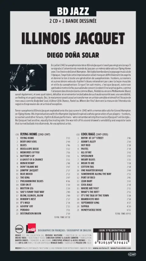 Verso de l'album BD Jazz Illinois Jacquet