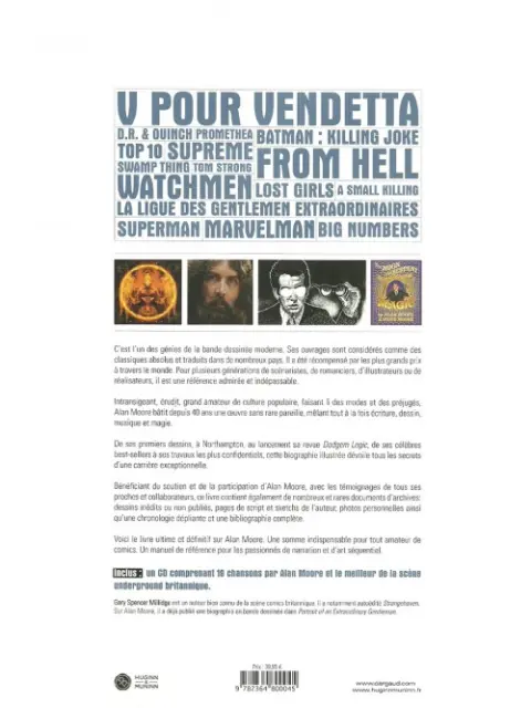 Verso de l'album Alan Moore - Une biographie illustrée