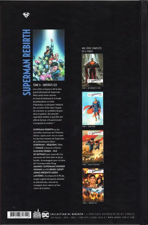 Verso de l'album Superman Rebirth Tome 6 Imperus lex