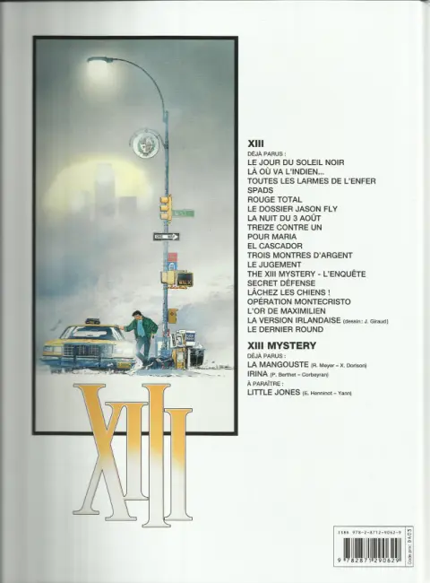 Verso de l'album XIII Tome 7 La nuit du 3 août