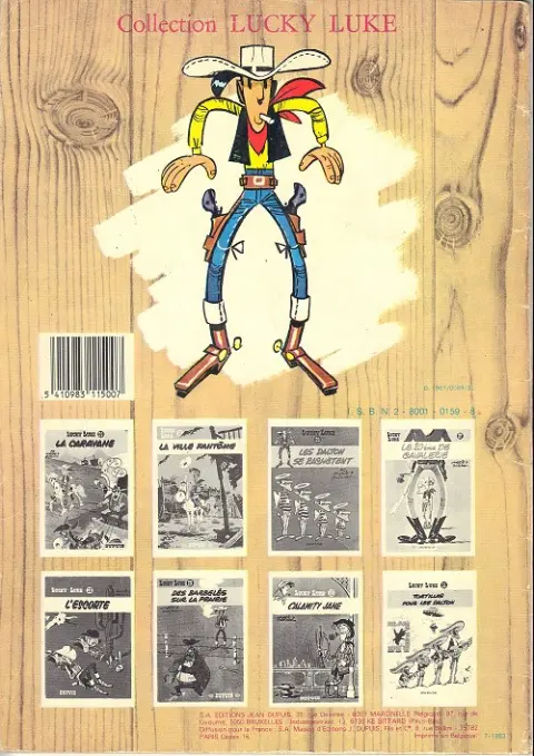 Verso de l'album Lucky Luke Tome 20 Billy the Kid
