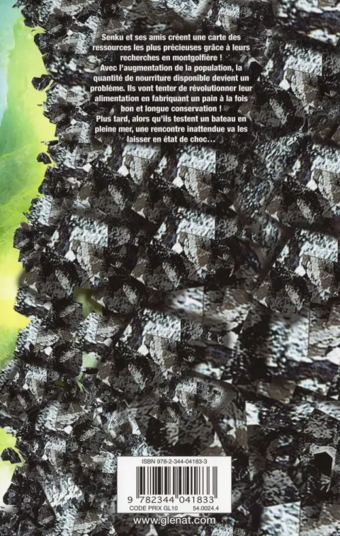 Verso de l'album Dr. Stone 11 Premier contact