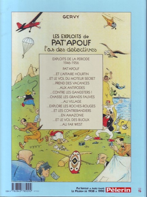 Verso de l'album Pat'Apouf Editions du Triomphe Tome 12 Pat'Apouf et le vol des Bijoux