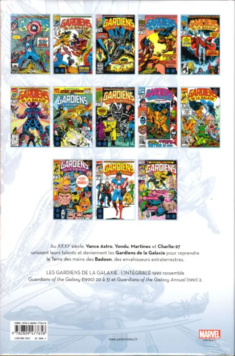 Verso de l'album Les Gardiens de la Galaxie Tome 5 1992