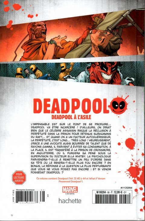 Verso de l'album Deadpool - La collection qui tue Tome 66 Deadpool à l'asile
