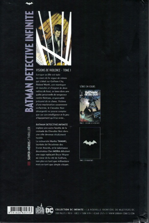 Verso de l'album Batman détective Tome 1 Visions de violence
