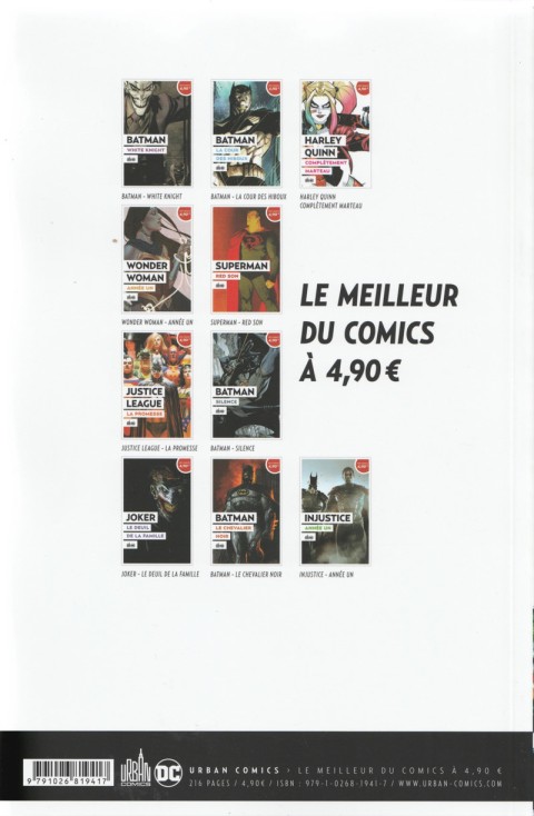 Verso de l'album Le meilleur de DC Comics Tome 3 Harley Quinn : Complètement marteau