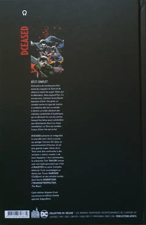 Verso de l'album DCeased 1