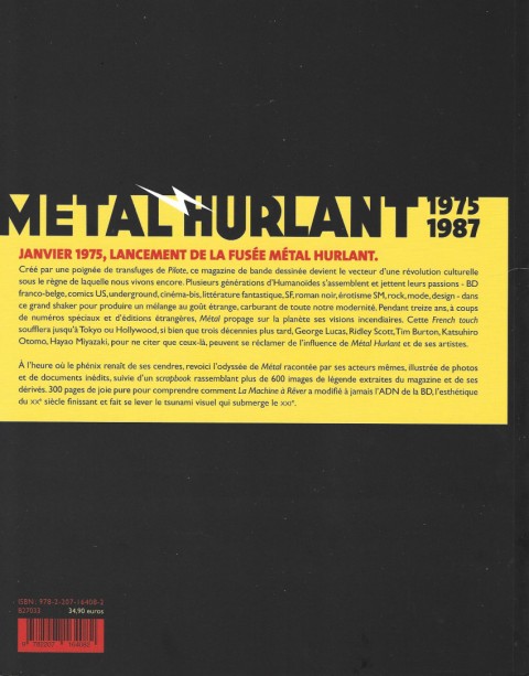 Verso de l'album Métal Hurlant - 1975-1987 - La Machine à rêver