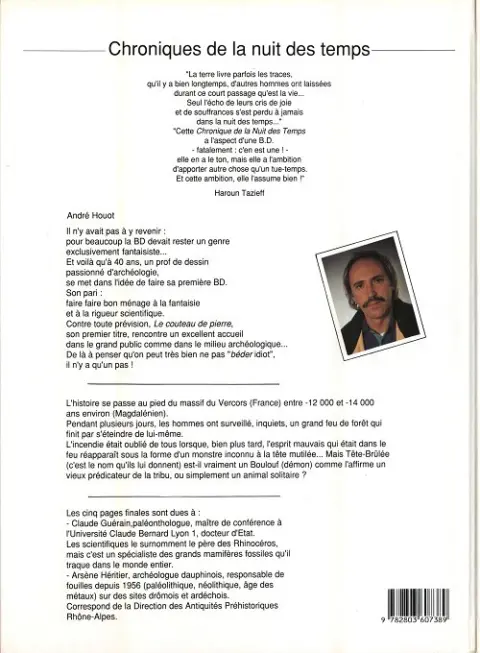 Verso de l'album Chroniques de la nuit des temps Tome 2 Tête-brûlée