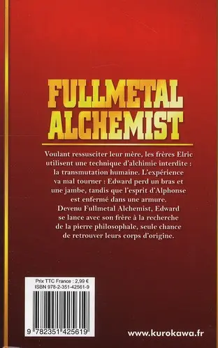 Verso de l'album FullMetal Alchemist Tome 1