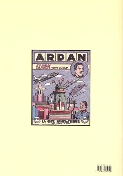 Verso de l'album Clark pilote d'essai La cité fantastique