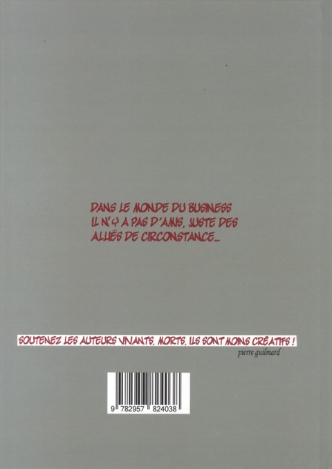 Verso de l'album La Corde du pendu soutient l'unijambiste Gazprout business