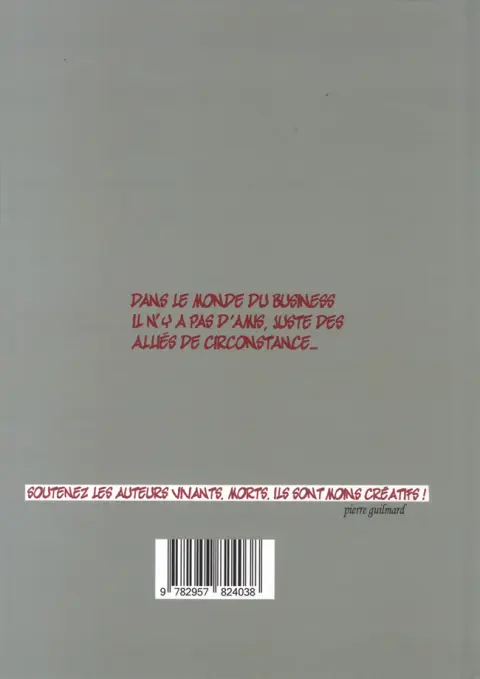 Verso de l'album La Corde du pendu soutient l'unijambiste Gazprout business