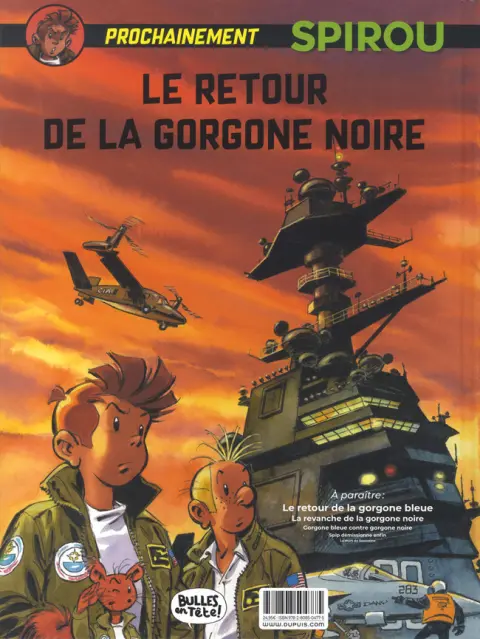 Verso de l'album Spirou et Fantasio - Une aventure de... / Le Spirou de... Tome 21 Spirou et la Gorgone bleue