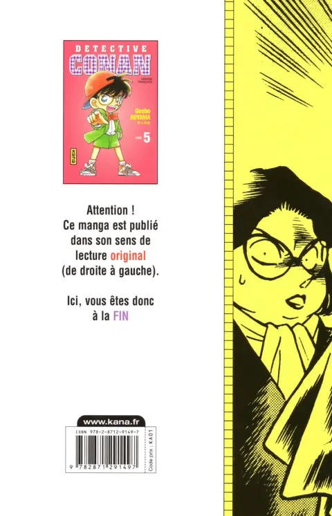 Verso de l'album Détective Conan Tome 5