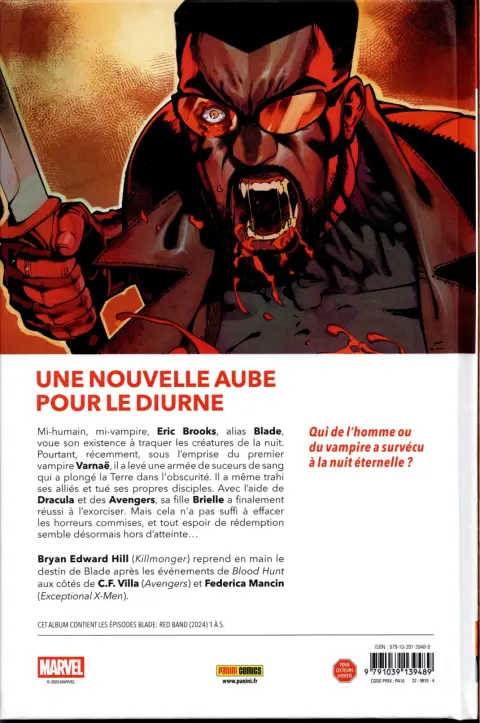 Verso de l'album Blade - Le fils prodigue