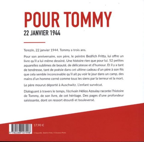 Verso de l'album Pour Tommy - 22 janvier 1944 Quand un père dessinait pour son fils dans le camp de Terezín