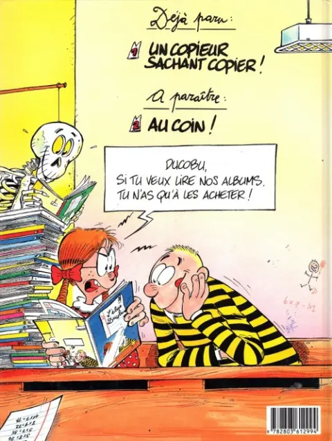 Verso de l'album L'Élève Ducobu Tome 1 Un copieur sachant copier !
