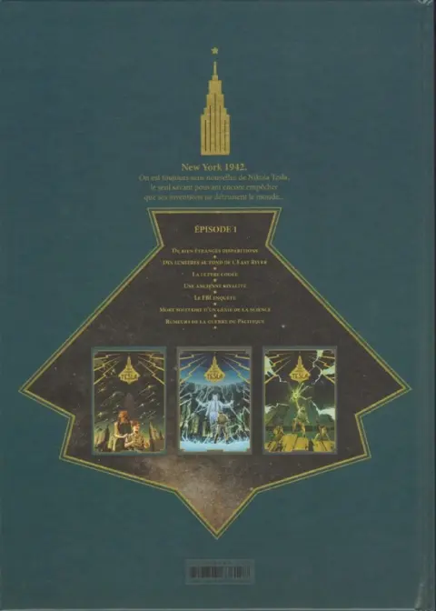 Verso de l'album Les Trois Fantômes de Tesla Tome 1 Le mystère Chtokavien