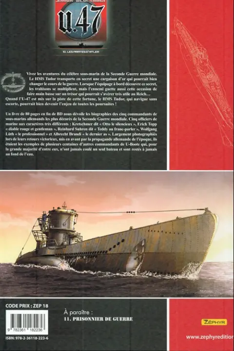 Verso de l'album U.47 Tome 10 Les pirates d'Hitler