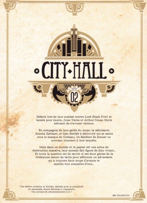 Verso de l'album City Hall Tome 02