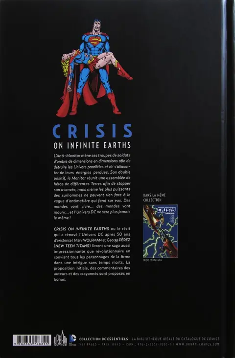 Verso de l'album Crisis on Infinite Earths