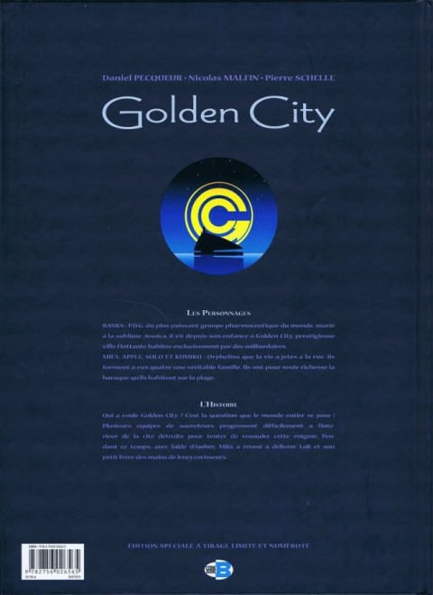 Verso de l'album Golden City Tome 9 L'Énigme Banks