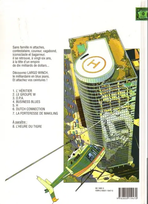 Verso de l'album Largo Winch Tome 3 O.P.A.