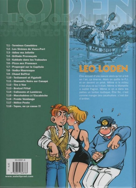 Verso de l'album Léo Loden Tome 10 Testament et Figatelli