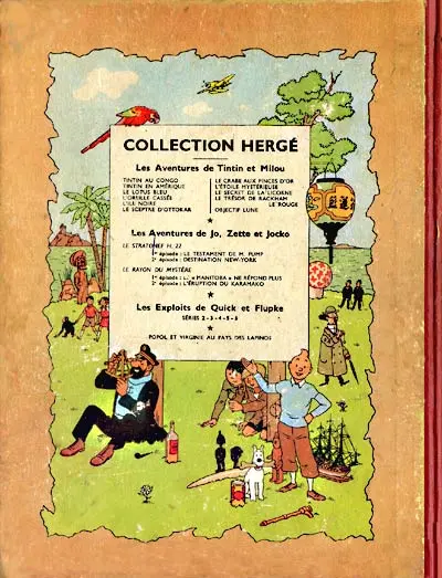 Verso de l'album Tintin Tome 2 Tintin au Congo