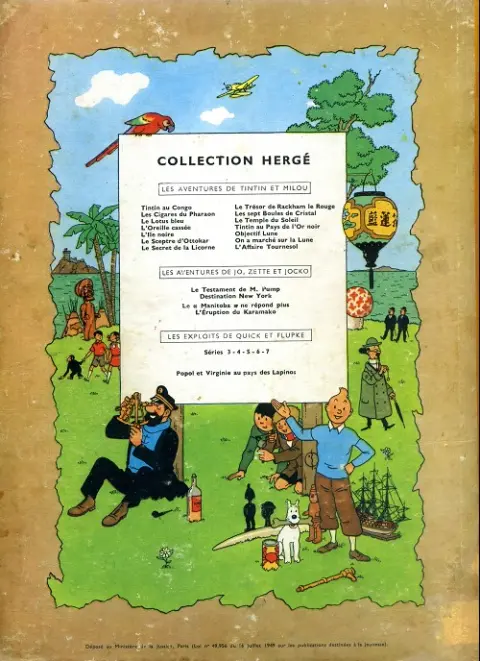 Verso de l'album Tintin Tome 5 Le lotus bleu