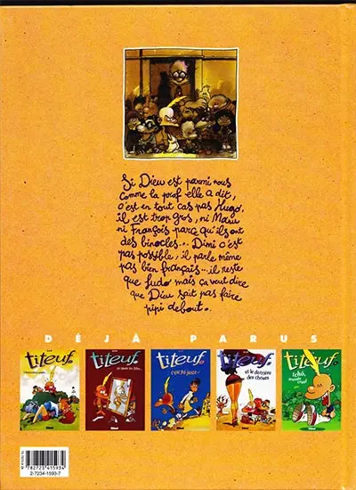 Verso de l'album Titeuf Tome 1 Dieu, le sexe et les bretelles