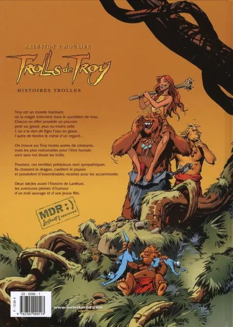 Verso de l'album Trolls de Troy Tome 1 Histoires trolles