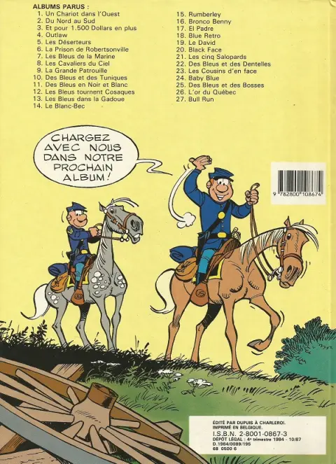 Verso de l'album Les Tuniques Bleues Tome 10 Des bleus et des tuniques